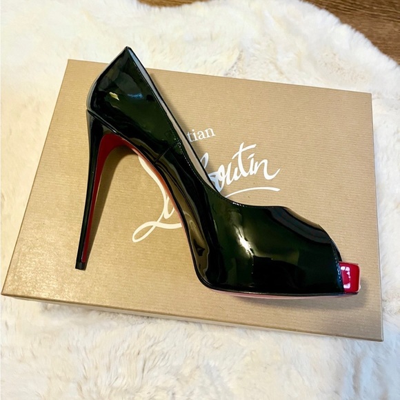 Christian Louboutin Very Prive 120MM Black Patent Red Tips Pump, 39 - Picture 4 of 14
